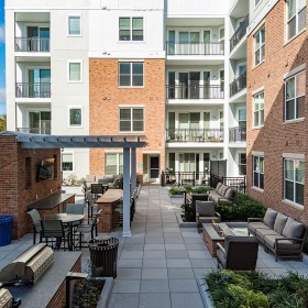 Resident courtyard resident courtyard with grilling area, bar and billiards table
